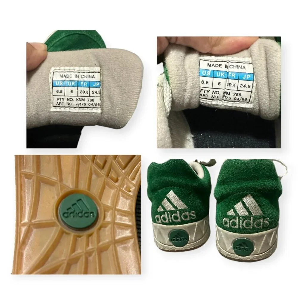 Vintage‎ 1996 Adidas Adimatic Sneakers – Japan Exclusive, Green Suede, Sz 6.5US